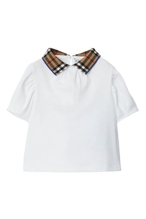 Polo in cotone bianco BURBERRY KIDS | 8078460A1464